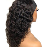 Italy Curly Glueless Headband Wig Naturlal Black 180% Density