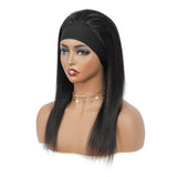 Straight Glueless Headband Wig Naturlal Black 180% Density
